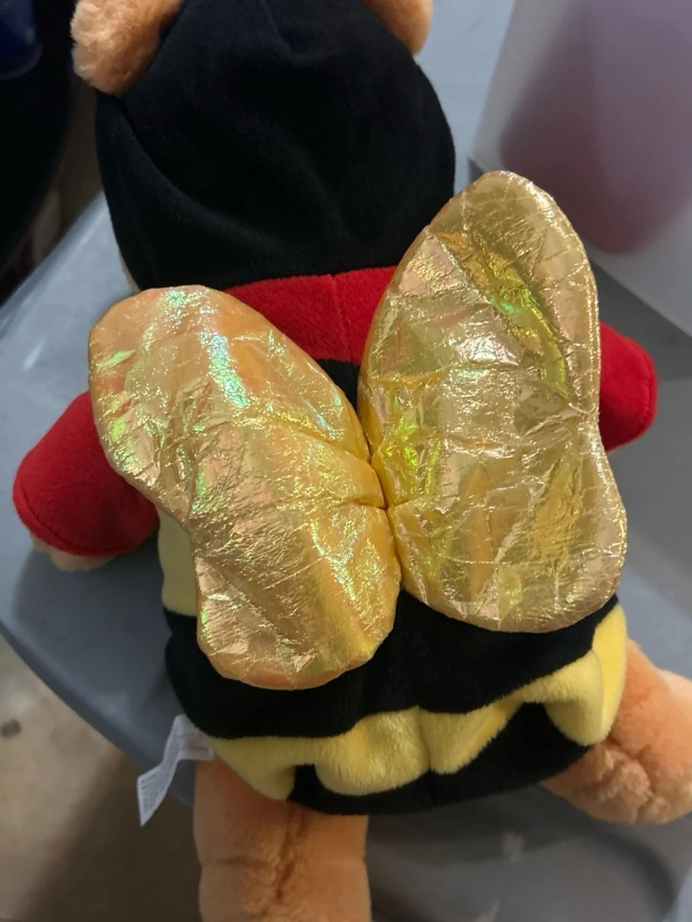 Disney Pooh Plush in Red Shirt & Yellow Black Bee Outfit
